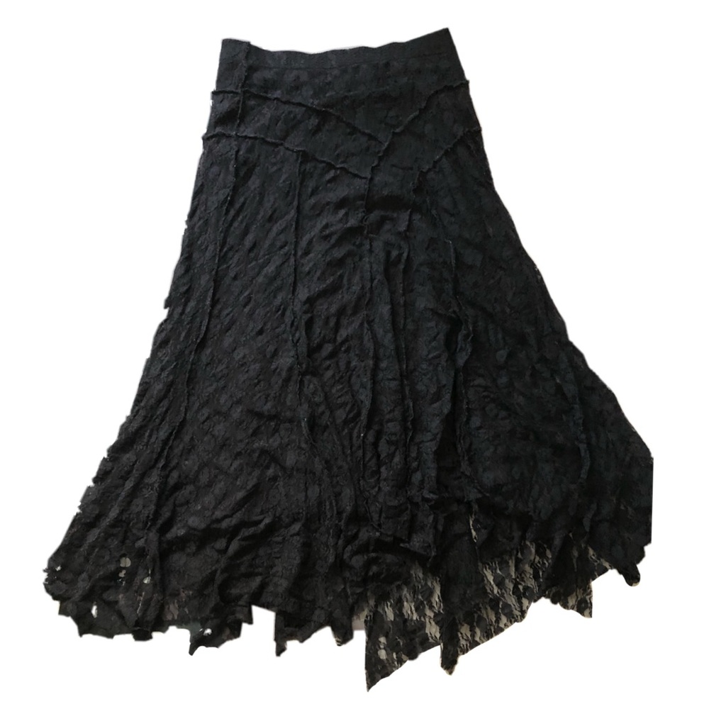 Distressed Lace Maxi Skirt